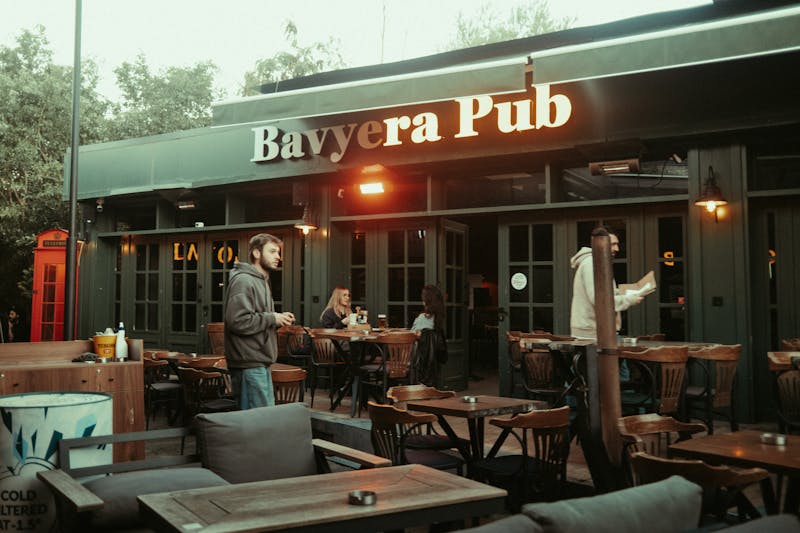 anthony coal fired pizza — outdoor patio seating area